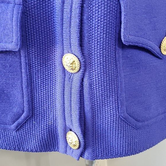 WORLDLY things by Styltricot, Royal blue 100% wool made in Italy sweater. Sz 10 - Picture 6 of 11